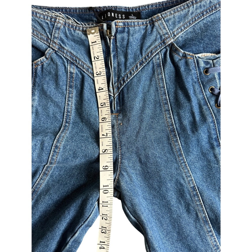 NWT Lioness Day Dream Tie Up Jeans Womens 8 Blue Denim Boho Baggy Slouchy Preppy - Picture 6 of 10